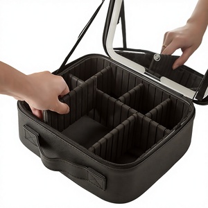Nuovo Modello di Beauty <span class=keywords><strong>Case</strong></span> Apribile in PU con Specchio e Luce LED, Impermeabile, Resistente, Espandibile, Grande Capacità, Portatile per Viaggi - Product Image 3
