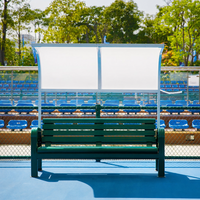 Banc de stade en alliage d'aluminium résistant aux intempéries avec auvent pour terrains de sport, de football et de tennis, chaise de repos extérieure