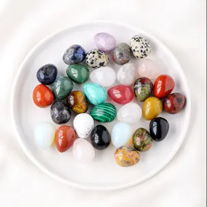 Toptan toplu doğal 3cm kristal taş yumurta endişe taşlar yumurta kaya kristal cilalı Mineral kaya yumurta taşları paskalya dekor