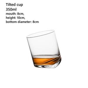 Verre à whisky épais de 350 ml, verre à whisky en cristal soufflé à la bouche, fond incliné, verre à whisky en forme de coin, sans plomb - Product Image 4