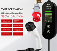 Chargeur EV Portable Type2/GB/T 11kW 16A 380V IP66 Écran Couleur 8 Protections