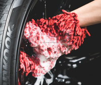 Prix de gros, micro-chenille, peluche, gant de lavage de voiture à cinq doigts, brosse, nettoyage des roues de voiture, serviette multi-usages