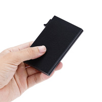 Portefeuille porte-cartes fin en aluminium économique avec logo personnalisé, protection RFID, glissière pour toutes les cartes