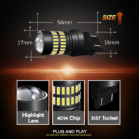 Ampoules LED T20 7443 7440 12V W21/5W pour feux de freinage de voiture, clignotants stroboscopiques rouge et blanc, feux de recul, feux de jour (DRL), feux de stationnement, Canbus sans erreur, Nouveau
