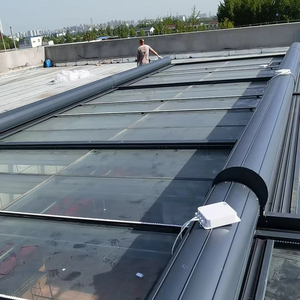 Moderna Cortina Eléctrica Retráctil <span class=keywords><strong>de</strong></span> Aluminio y Cristal para Solárium, Tragaluz, Ventana, Persiana, Lámina, Contraventana, Techo, Persiana Enrollable Horizontal - Product Image 1