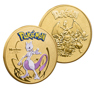 Pièce de monnaie commémorative <span class=keywords><strong>Pokémon</strong></span> Or et Argent, artisanat en métal, décoration, ornement, cadeau périphérique d'anime - Product Image 2