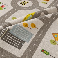 Tapis de jeu éducatif pour enfants avec carte routière de ville, grand tapis antidérapant pour la décoration de la chambre des enfants, idéal pour les jeux de voitures et la décoration.