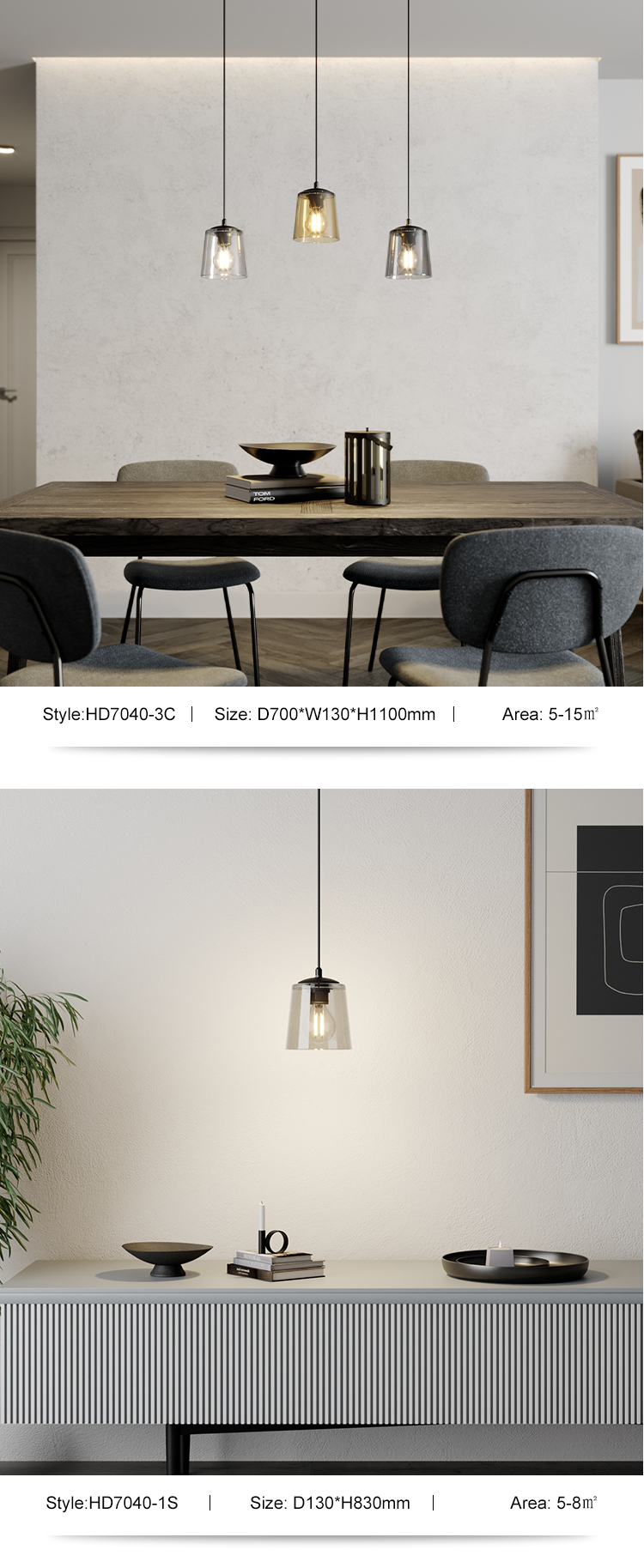 Glass Lamp Decoration Office Living Room Kitchen Modern Hanging E27 Pendant Light