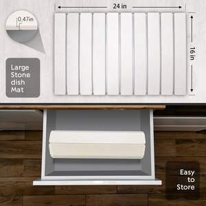 Tapis de séchage écologique pliable en diatomite absorbant pour comptoir de cuisine, vaisselle et tasses - Product Image 5