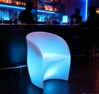 Fauteuil en PE éclairé par LED, imperméable, moderne, pour salon, hôtel, fête en plein air