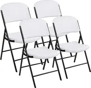 Comfortable Commercial Stackable White Event Guest Folding Plastic Chair For Indoor Or Outdoor Use