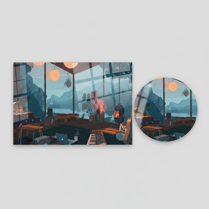 Tableau imprimé sur toile, thème Anime Lo-fi avec vue sur la ville moderne, ART SUR VERRE TÉRMÉRISÉ - Product Image 2