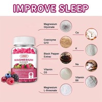 Gummies naturelles OEM pour le sommeil, vitamines gélifiées 400mg de glycinate de magnésium, supplément sous marque privée, gummies de magnésium pour le sommeil