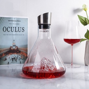 Décanteur à <span class=keywords><strong>vin</strong></span> <span class=keywords><strong>en</strong></span> <span class=keywords><strong>verre</strong></span> <span class=keywords><strong>de</strong></span> 1620 ml <span class=keywords><strong>en</strong></span> <span class=keywords><strong>forme</strong></span> <span class=keywords><strong>de</strong></span> sommet <span class=keywords><strong>de</strong></span> montagne, <span class=keywords><strong>a</strong></span>érateur <span class=keywords><strong>de</strong></span> 270 mm <span class=keywords><strong>de</strong></span> haut pour hôtels et cadeaux (vente <span class=keywords><strong>en</strong></span> gros) - Product Image 4
