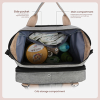 Sac à langer pliable 7-en-1 pour maman, imperméable, portable, de luxe, avec lit bébé intégré et moustiquaire