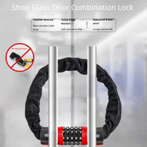 Antivol à chaîne à combinaison à 5 chiffres, haute sécurité <span class=keywords><strong>pour</strong></span> vélos, vélos électriques et portes, noir et rouge, 90 cm extra-épais - Product Image 6