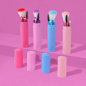 Juego de 5 <span class=keywords><strong>Brochas</strong></span> de Maquillaje Multifuncionales <span class=keywords><strong>para</strong></span> Rostro en Estuche de Almacenamiento con Cabezales Ovalados, Estuche Compacto <span class=keywords><strong>para</strong></span> Viajes y Campamento - Product Image 3