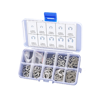 120Pcs E-Clip Retaining Ring Kit 1.5-10mm 304 Stainless Steel Snap Ring Shaft Locking Fastener for Hardware Assembly Repair