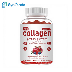 Gomitas con Sabor a <span class=keywords><strong>Granada</strong></span> y Bayas, Multicolágeno, 5 Tipos, Biotina, Ácido Hialurónico, Complejo <span class=keywords><strong>de</strong></span> Vitamina C, Suplemento Vegano <span class=keywords><strong>de</strong></span> Belleza - Product Image 1