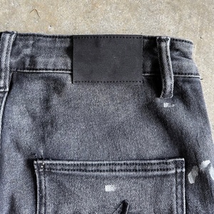 Jeans en denim marron laser de haute qualité, style streetwear personnalisé, coupe évasée pour hommes - Product Image 5