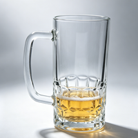 Mug à bière en verre à double paroi résistant à la chaleur au design contemporain avec poignée et couvercles pour cadeaux d'affaires