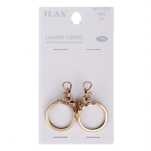 Set di fermagli per portachiavi Ilan 25mm oro K 2 pezzi - Product Image 3
