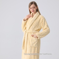 Sweethoney Peignoir d'hiver sans manches en velours jacquard à col rabattu, absorbant l'eau et à séchage rapide