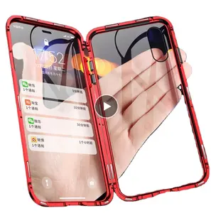 Metallo Adsorbimento Magnetico di Caso Per il iPhone 12 11 Pro XS Max di Vetro a Doppia Faccia Magnete Della Copertura Per il iPhone 7 8 6 6s Plus X XR SE Caso