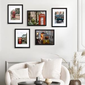Custom logo <b>A4</b> A3 3.5X5 4X6 5X7 6X8 8X10 Wall Hanging Home Decorative Mdf Black Wooden Picture Photo <b>Frame</b> Wood Painting <b>Frame</b> - Product Image 3