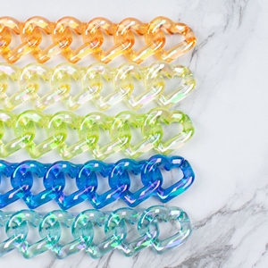 Chaîne à maillons en acrylique en forme de cœur DIY 21*19mm, accessoires <span class=keywords><strong>pour</strong></span> bracelets, boucle de chaîne cœur Mabel, ceintures de sac DIY - Product Image 1