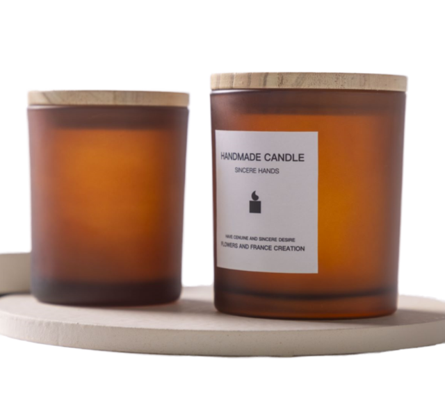 Hot Sale Frosted Matte Brown Candle Jars 220ml 300ml Heat Resistant Eco-Friendly Reusable Christmas Containers Lids Wholesale