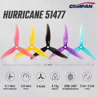Hélices de drone FPV GEMFAN Hurricane 51477 5,1 pouces, 3 pales en PC, pas de 3,6, hélices de course, accessoires de drone 2CW 2CCW pour 2206-2407