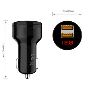 จอแสดงผลดิจิตอลที่ชาร์จในรถยนต์แบบ USB คู่ 3.1A พร้อมไฟแสดงสถานะ LED สำหรับการชาร์จในรถยนต์ - Product Image 4