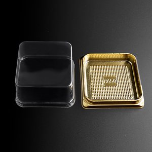Tùy Chỉnh Nhựa Bánh Container Vuông Vàng Cơ Sở Món Tráng Miệng Pho Mát Bánh Slice Tiramisu Container Với Rõ Ràng Pet Có Nắp Đậy - Product Image 4