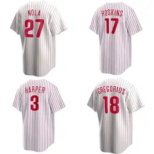 Neues 2024 Großhandel Herren Philadelphia City Baseballtrikot #3 Bryce Harper #10 Realmuto #17 Hoskins-Anzug