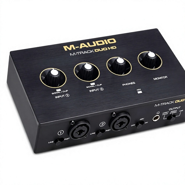 M-AUDIO M-Track Duo HD Audio Interface 24bit 192kHz Recording Streaming USB-C 2 XLR TRS Inputs 2 TRS Outputs Software Suite