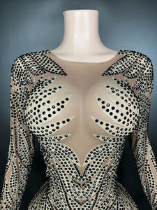 Abiti <span class=keywords><strong>da</strong></span> sera 2024 Sexy a maniche lunghe abiti <span class=keywords><strong>da</strong></span> sera in cristallo di lusso <span class=keywords><strong>eleganti</strong></span> abiti <span class=keywords><strong>da</strong></span> <span class=keywords><strong>cerimonia</strong></span> - Product Image 5