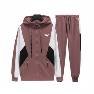 Haute qualité taille personnalisée hommes survêtement surdimensionné fermeture éclair Jogging costume avec pantalon de survêtement bas fait polaire été Yoga vêtements de sport - Product Image 1