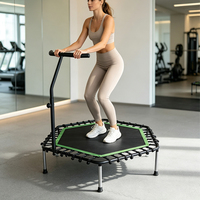 Venta Directa de Fábrica, Mini Trampolín de Gimnasia para Interiores, de Acero y PP, con Barandilla Ajustable