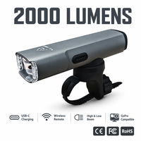 Lumière de vélo OEM MTB 2000 lumens ANT+ rechargeable, étanche IPX6, pour vélo de montagne électrique