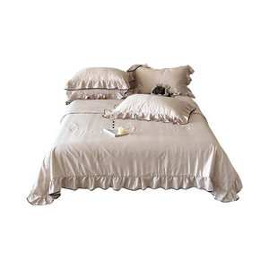 French Style Summer Cooling Tencel Cotton <b>Quilt</b> Romantic Jacquard Ruffle Edge Washable Silky Smooth Air Conditioned Thin <b>Quilt</b> - Product Image 5