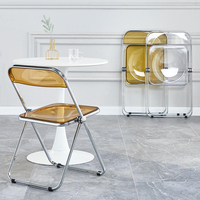 Chaise de salle à manger pliante en acrylique transparent, chaise pliante latérale en plastique, siège portable moderne pour la maison, la cuisine et la photographie