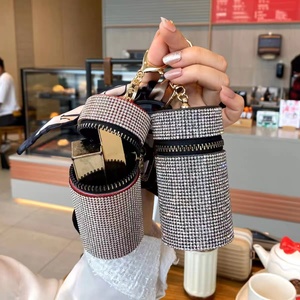 New Women Mini Coin Purse Zipper Wallet Handbag Charms Custom Luxury Car <b>Key</b> <b>Ring</b> Diamond Lipstick Leather Keychains - Product Image 6