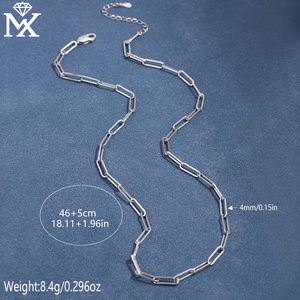 Chaîne cubaine Hip Hop 4mm collier en corde en argent sterling 925 bijoux plaqués <span class=keywords><strong>or</strong></span> unisexe, collier <span class=keywords><strong>de</strong></span> bijoux à chaîne <span class=keywords><strong>de</strong></span> qualité supérieure - Product Image 6