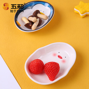 Wuhe Cartoon Melamine Dipping Dish Set 4Pcs For Sushi Sauce Condiment Vegetable Serving Bowl Plate - Product Image 4