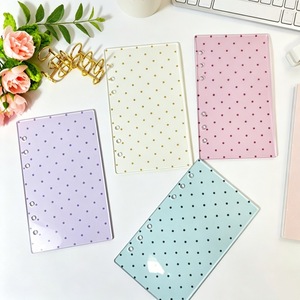 Protège-<span class=keywords><strong>cahier</strong></span> en acrylique <span class=keywords><strong>transparent</strong></span> à pois style INS, 6 trous, A6/A7, pour classeur à feuilles mobiles, journal et agenda - Product Image 2