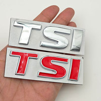 Lettres en métal chromé rouge 3D, emblème TSI, logo, autocollant pour coffre arrière de voiture, badge pour accessoires VW TSI