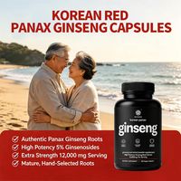 Capsules de ginseng rouge coréen OEM Panax pour l'énergie, la concentration, la vitalité, le soutien immunitaire, l'amélioration des performances, extrait de racine de ginseng, complément alimentaire