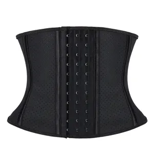 9 Inch Faja Colombian Corset Women Seamless Underwear Body Shaper Firm Support 100% Latex Short Torso Steel Boned Waist Trainer