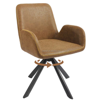Chaise de salle à manger pivotante moderne, fauteuil rembourré avec pieds en métal pour salle à manger et café, capacité de 150 kg, design confortable